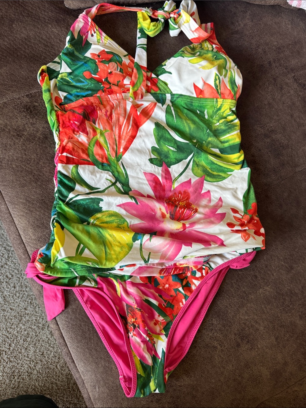Tommy Bahama Pink & Green Tropical Floral Bikini Set